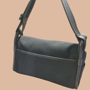 Anne Klein Black Shoulder Bag Vintage  Adjustable Strap Side Pocket Red Tag